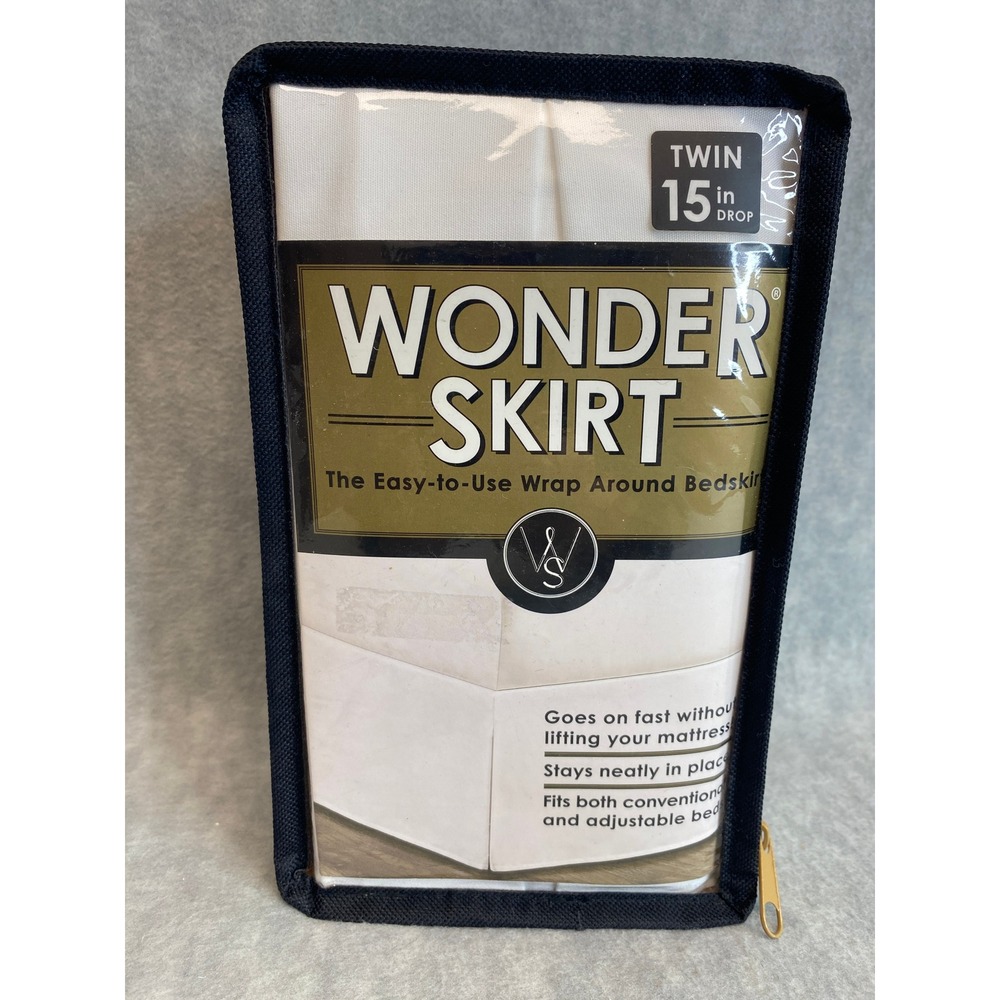 Wonder Skirt Twin Bed‎ Skirt White 15 in Drop Easy Wrap Around Bedskirt